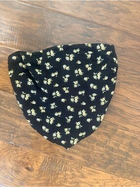 Black Floral Bandana Crop Top